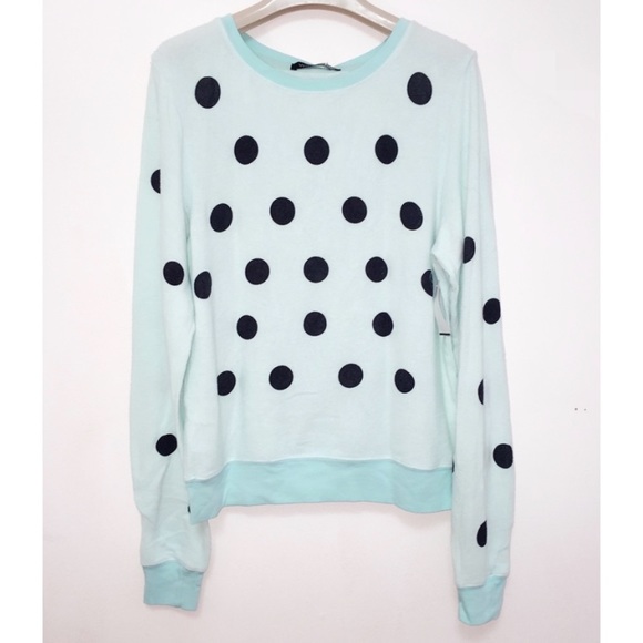 NWT Wildfox Supersoft Cotton Blend Polka-dot Sweatshirt​ - Picture 1 of 8